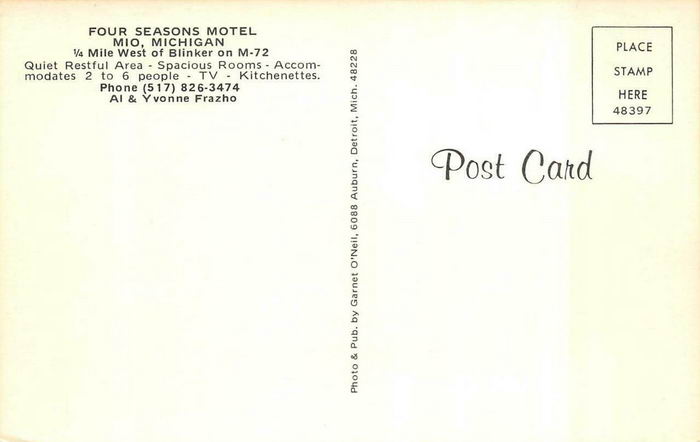 Four Seasons Motel (Northern View Motel) - Old Postcard Photo (newer photo)